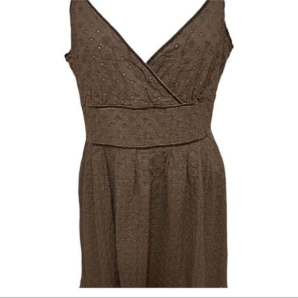 Michael Kors Brown Eyelet Spaghetti Strap Dress Size 12 - Picture 7 of 14